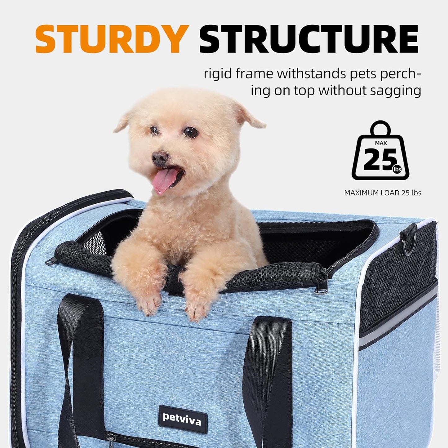 Petviva Cat Carrier with Privacy Curtain